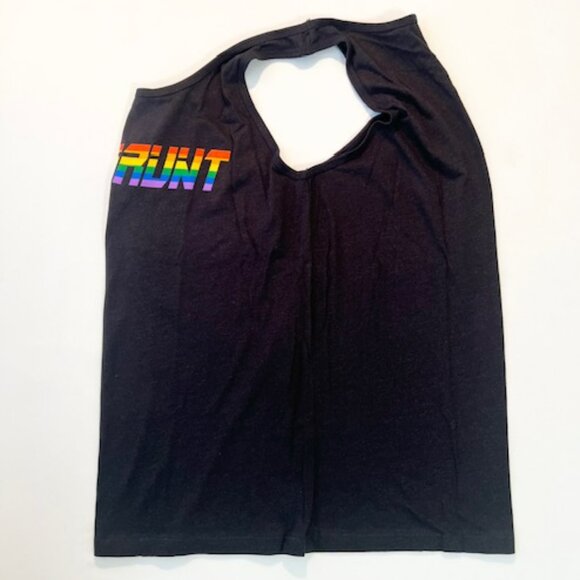 Fort Troff Size M Cotton Blend GRUNT PRIDE Tank Top - Black/PRIDE Colors - Picture 7 of 11